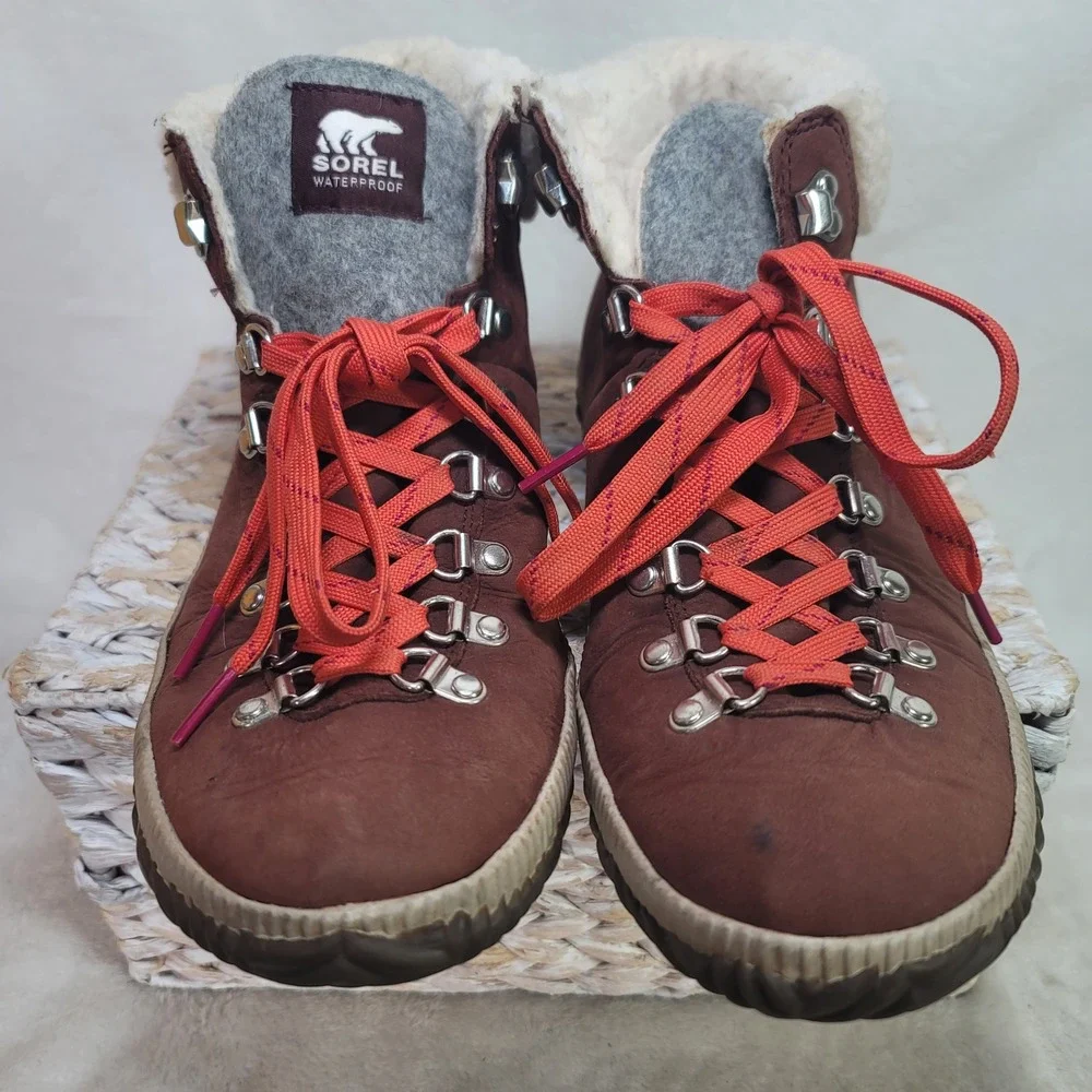 Sorel Out N About Plus Conquest Waterproof Boots Heritage Brown Size 11 Gorpcore